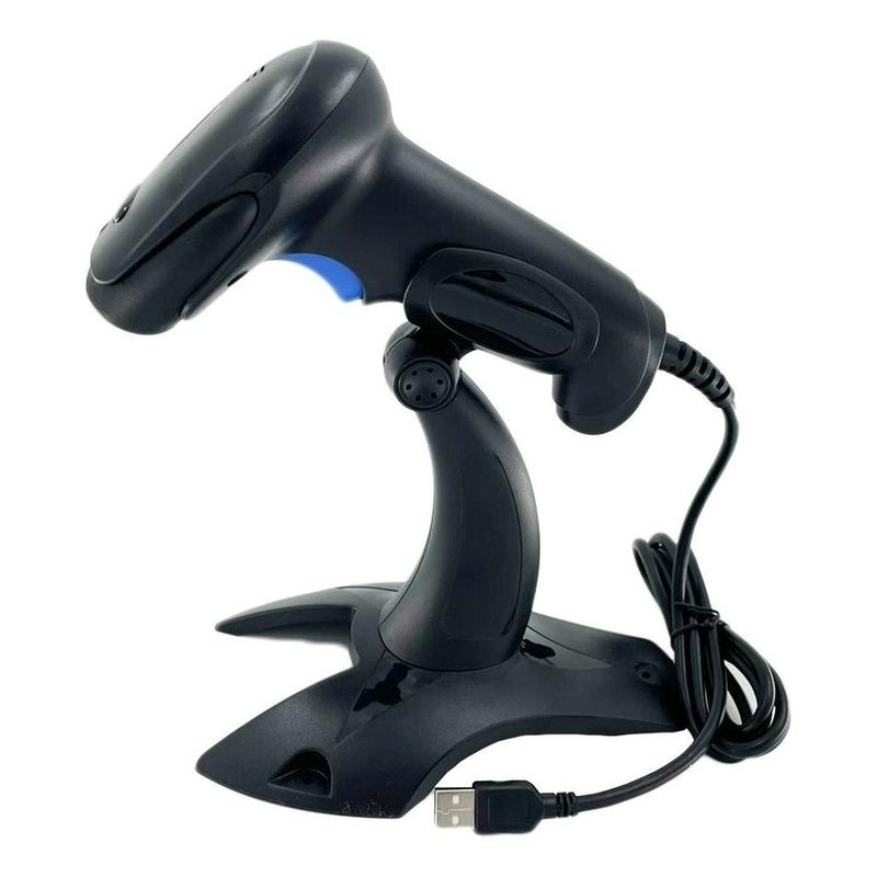 GENERICO - Lector de Códigos de Barras Láser USB con Soporte Ergonómico
