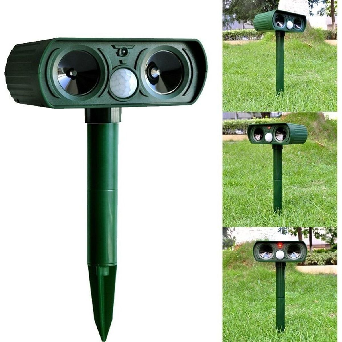 GENERICO - Pack X2 Repelente Ultrasónico Solar para Perros y Gatos.