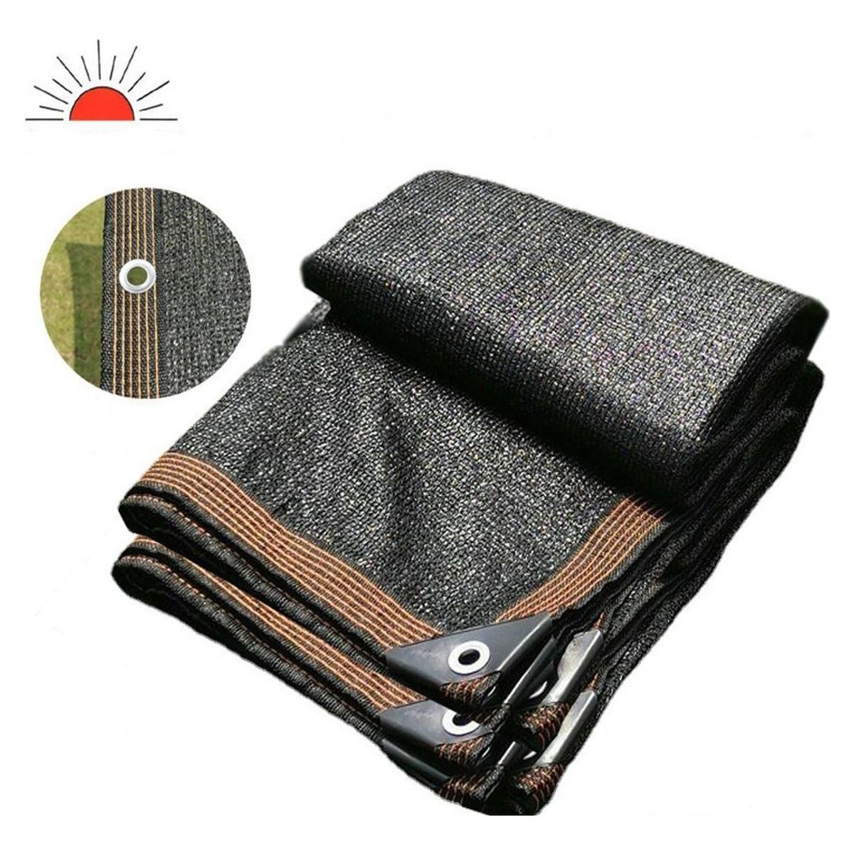 GENERICO - Carpa Parasol de Malla Sombra Negra 4x5 metros