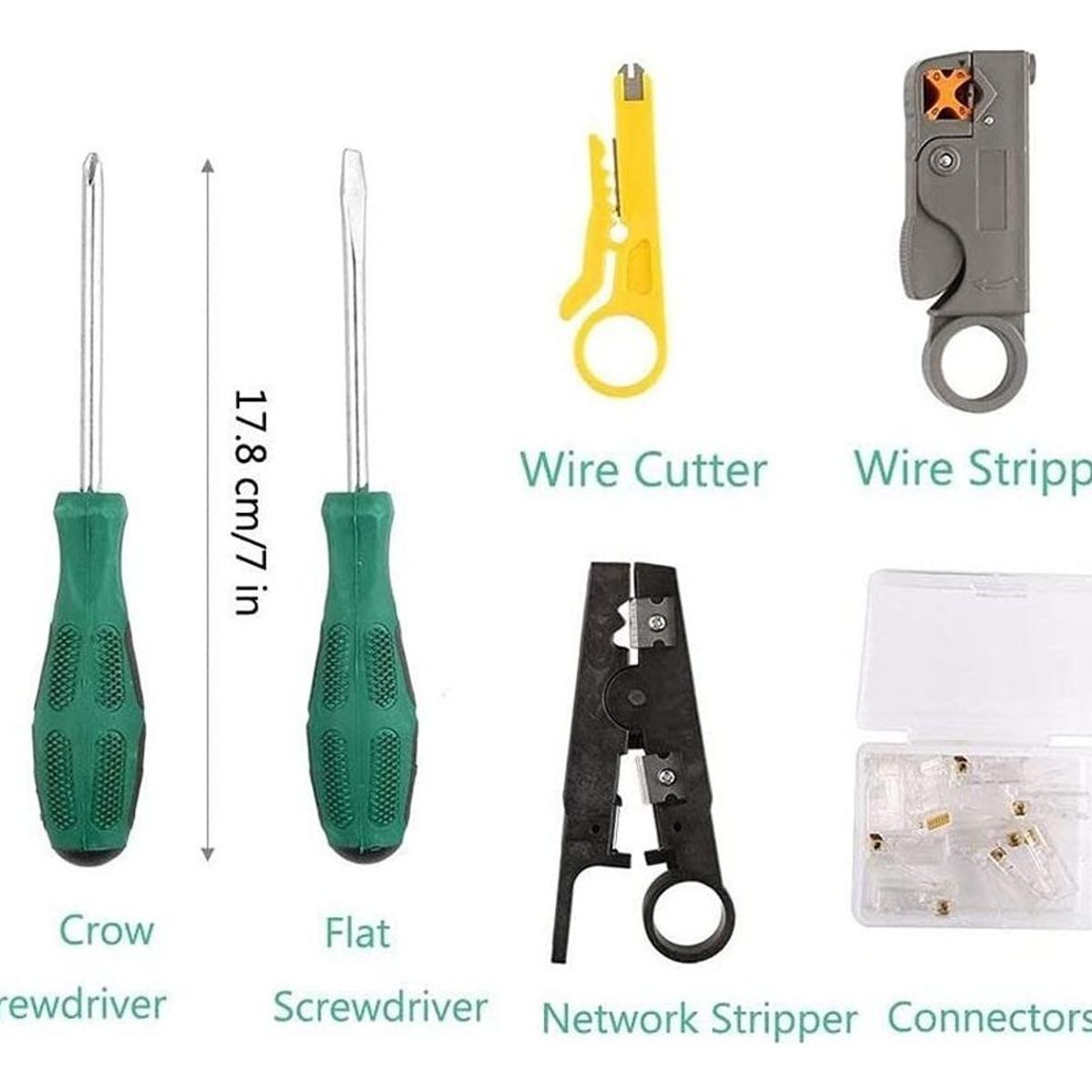 GENERICO - Kit Multifuncional de Herramientas Crimpadora y Pelacable RJ45.