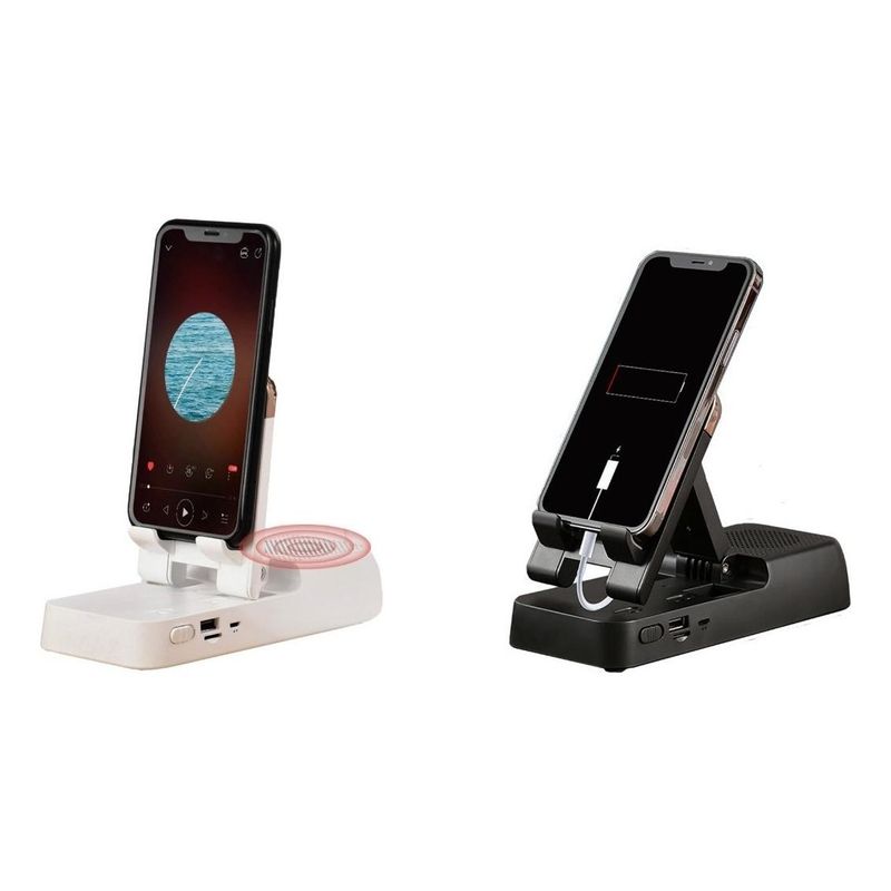 GENERICO - Soporte Celular con Altavoz Bluetooth y Cargador Powerbank
