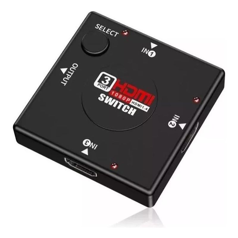 GENERICO - Switch HDMI 3x1 Full HD 1080p con Selección Fácil