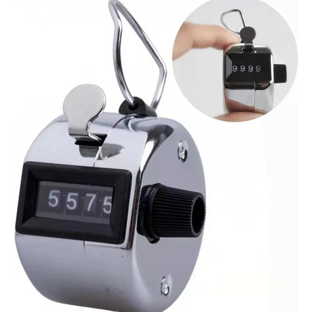 GENERICO - Contador Manual Metálico de Mano 4 Dígitos para Golf.