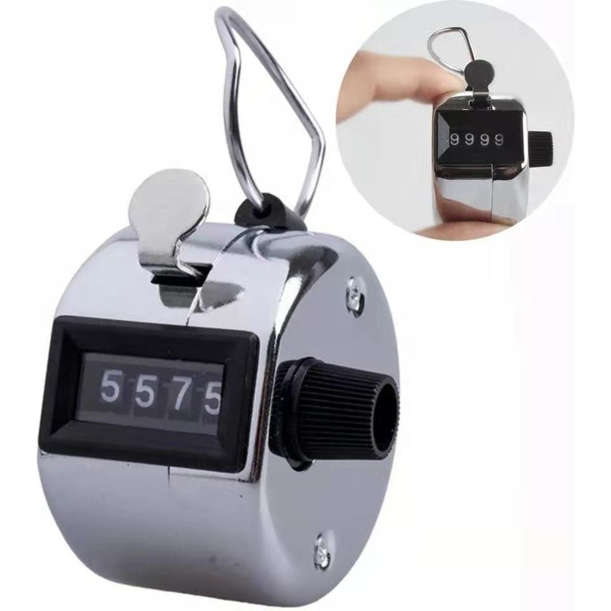 GENERICO - Contador Manual Metálico de Mano 4 Dígitos para Golf.