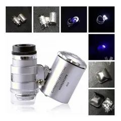 GENERICO - Microscopio de Bolsillo 60x con Luz LED y UV