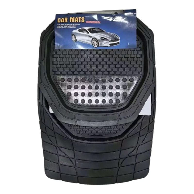 GENERICO - Alfombra de Goma para Auto Universal - Set de 4 Piezas