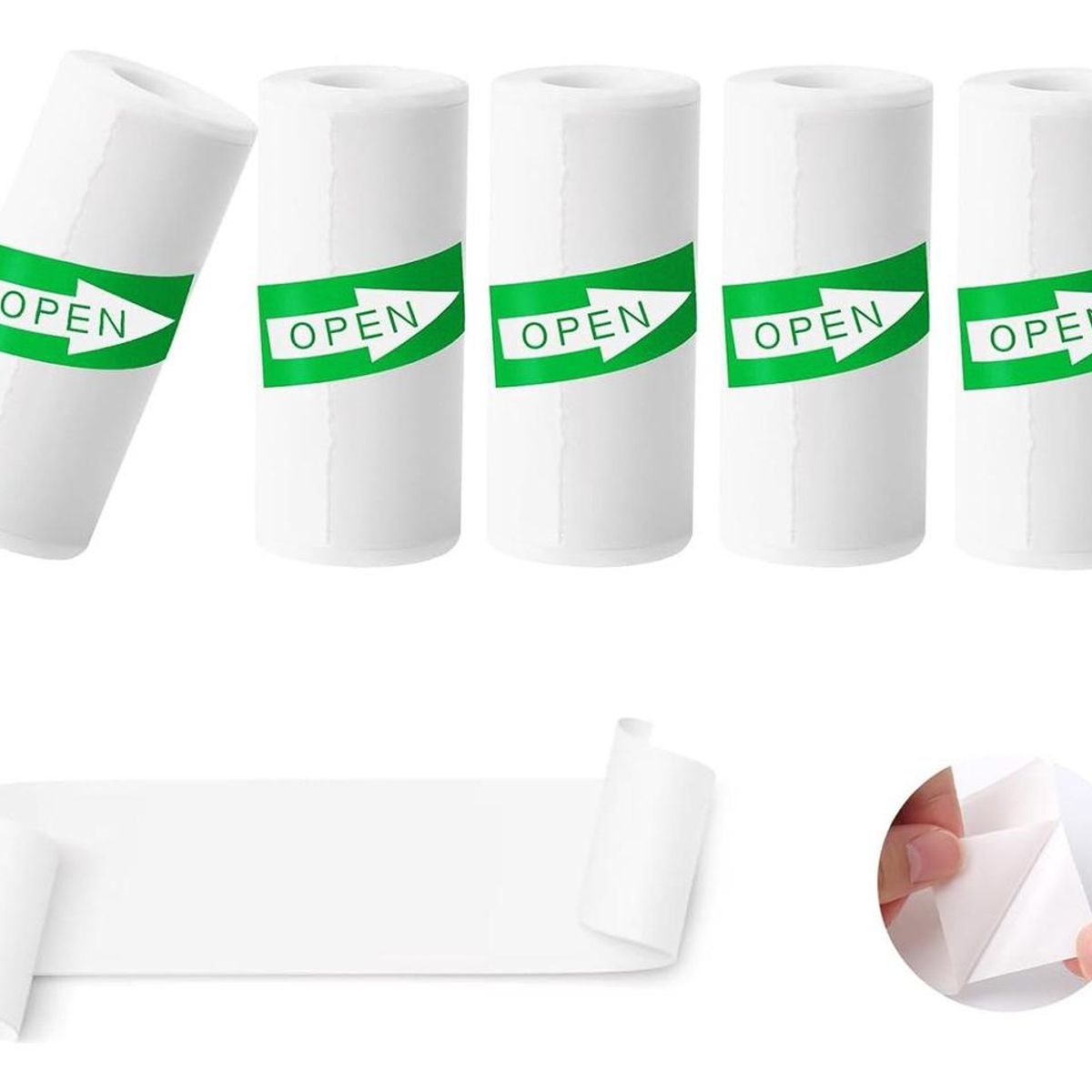 GENERICO - 5 Rollos de Papel Adhesivo Térmico 58mm para Impresoras