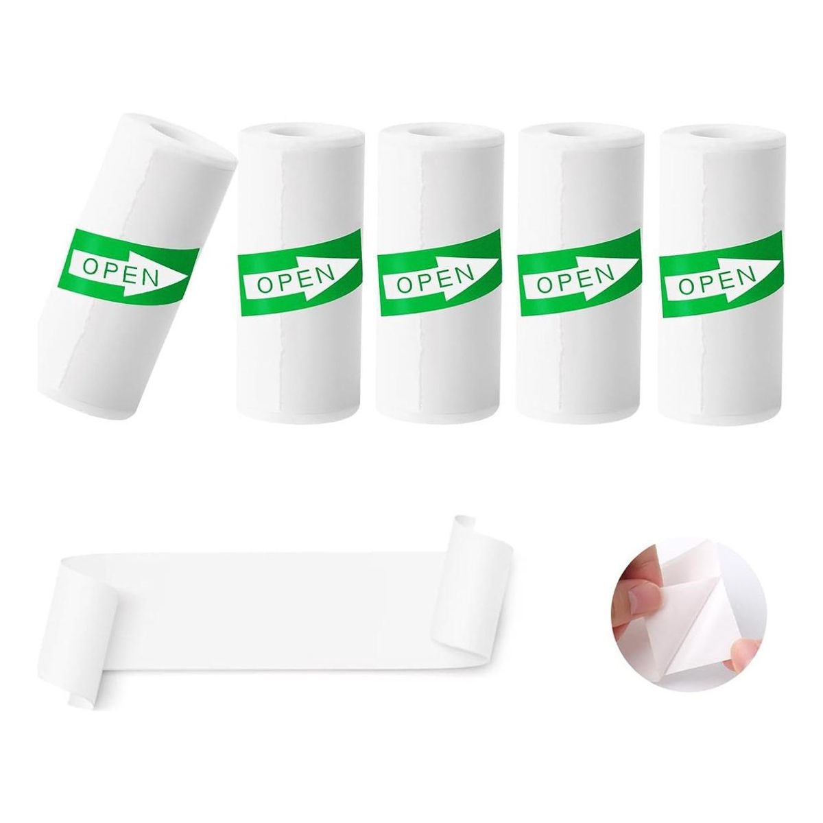 GENERICO - 5 Rollos de Papel Adhesivo Térmico 58mm para Impresoras