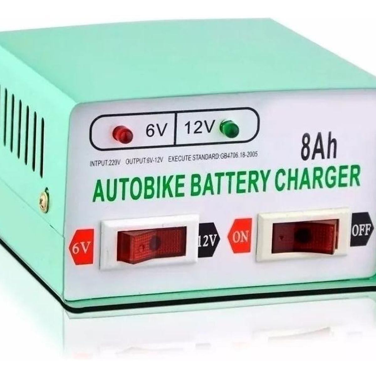 GENERICO - Cargador de Batería para Autos y Motos 12V6V - 8AH Compacto