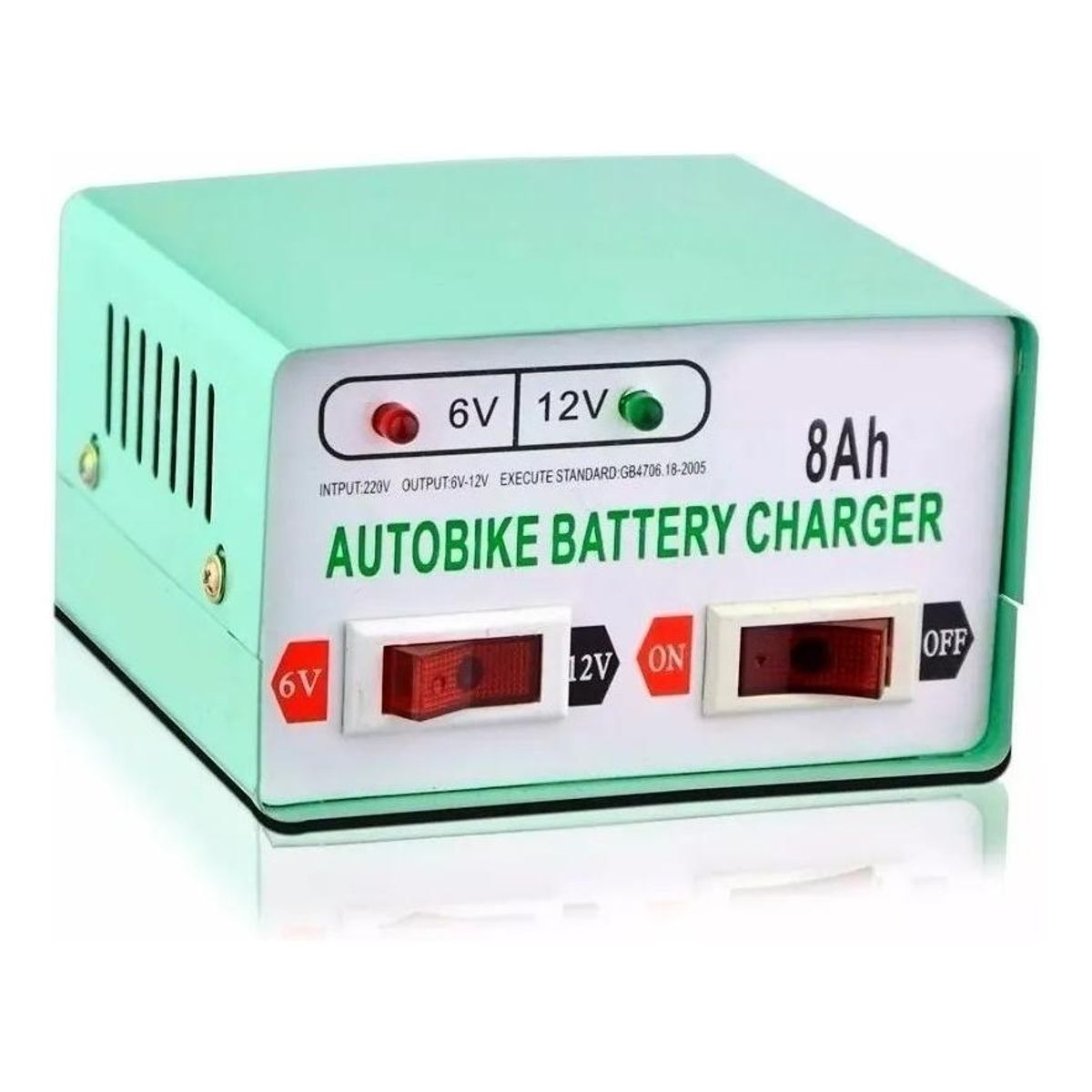 GENERICO - Cargador de Batería para Autos y Motos 12V6V - 8AH Compacto