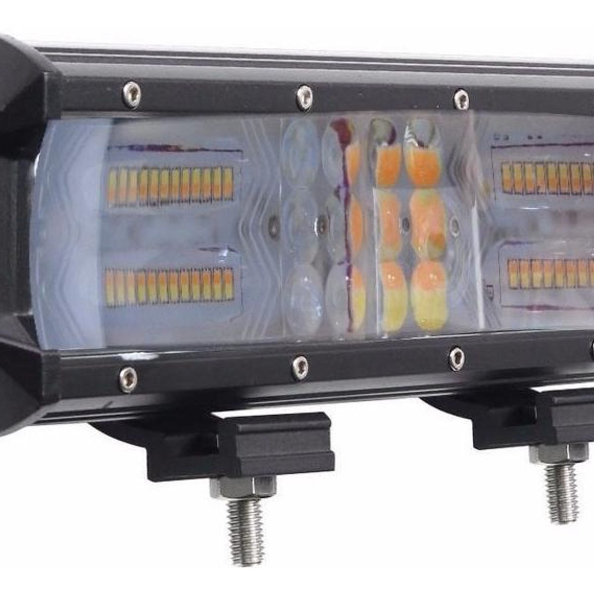 GENERICO - Barras LED Bicolor 180W 12" Ámbar y Blanco 4D COB CREE