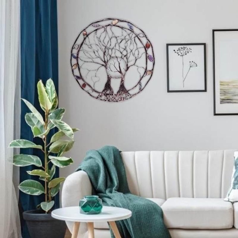 GENERICO - Adorno Colgante Metálico Circular para Pared 33 cm