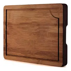 GENERICO - Tabla de Cortar de Madera con Ranura de Jugo 38 cm