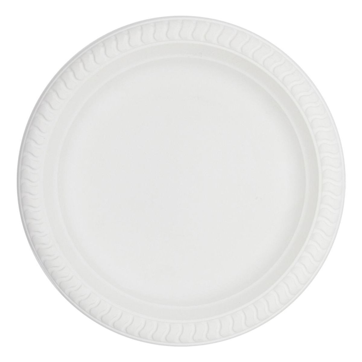 GENERICO - Pack de 100 Platos Desechables de Cartón Blanco de 18 cm