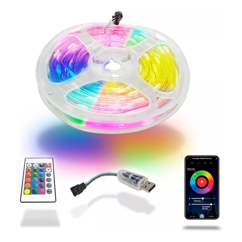 GENERICO - Tira de Cinta LED RGB de 10m con Música y Bluetooth