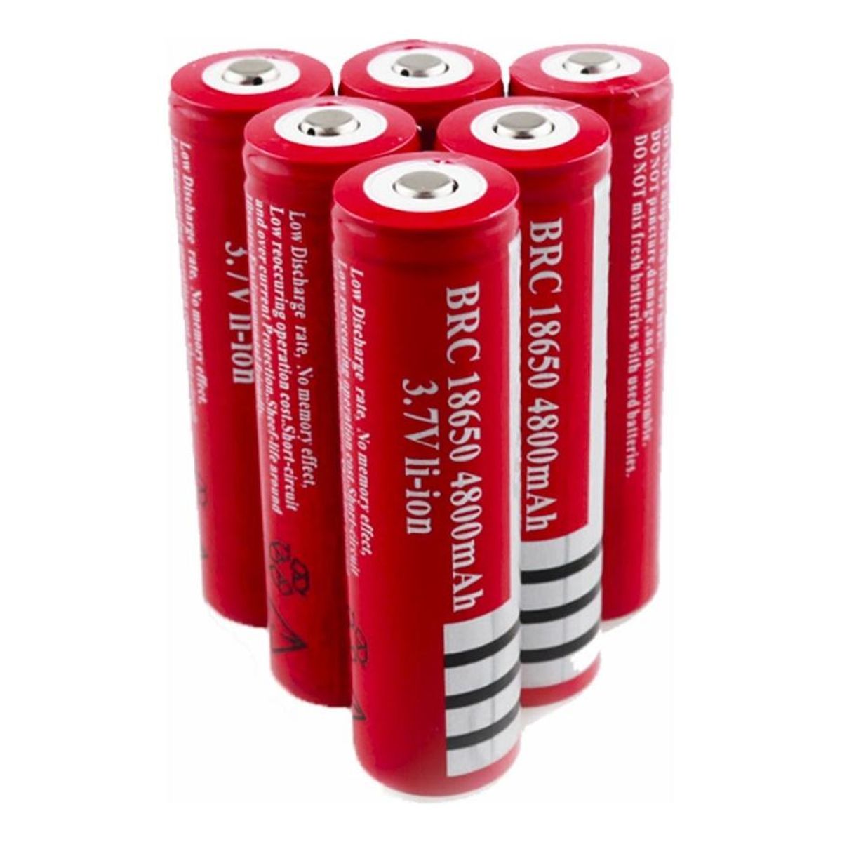 GENERICO - Pack de 15 Baterías Recargables 18650 para Linternas LED