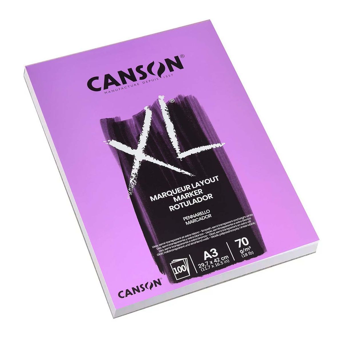 CANSON - Block Canson XL Marker 70gr 100 hjs A3 (29.7x42cm)