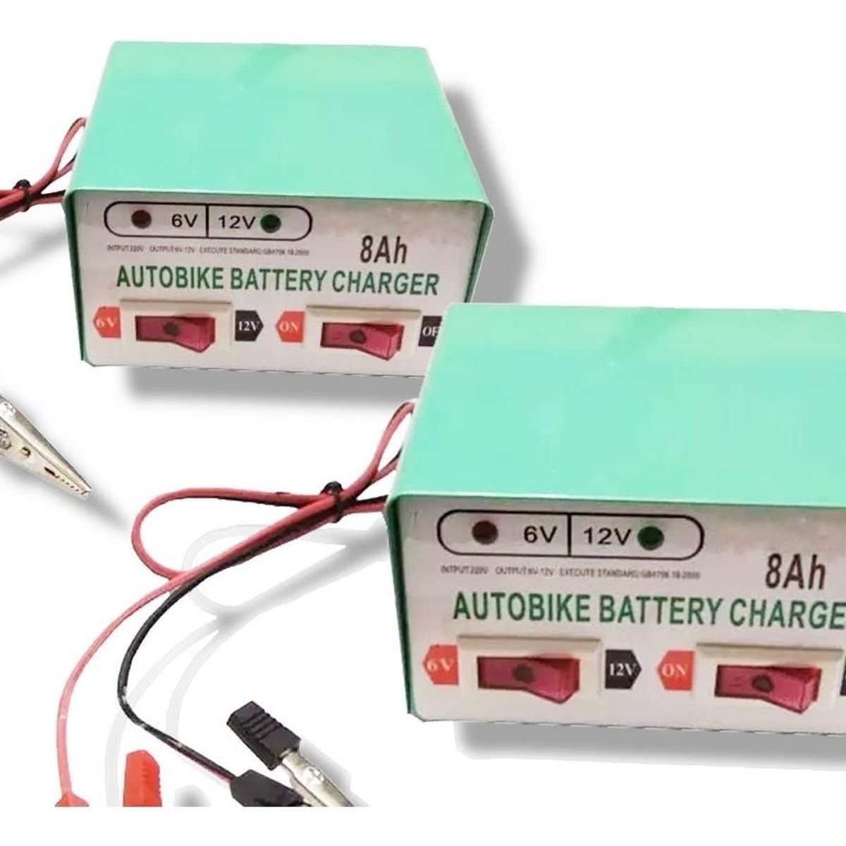GENERICO - Pack de 2 Cargadores de Batería 12V6V 8Ah