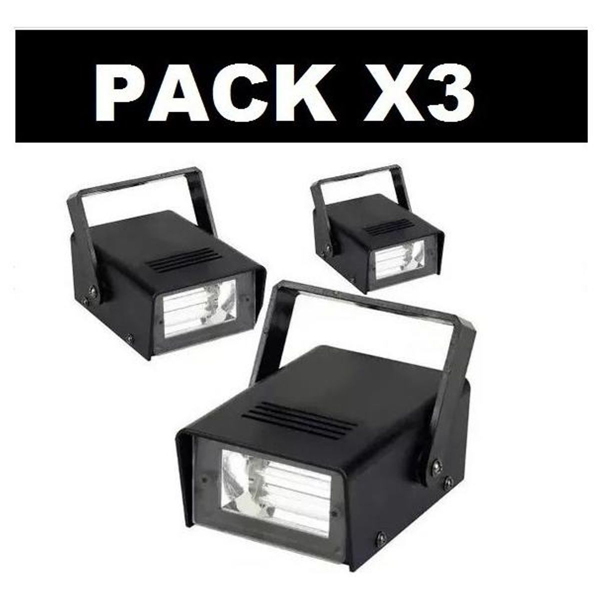 GENERICO - Pack de 3 Focos LED Estroboscópicos Ultra Brillantes