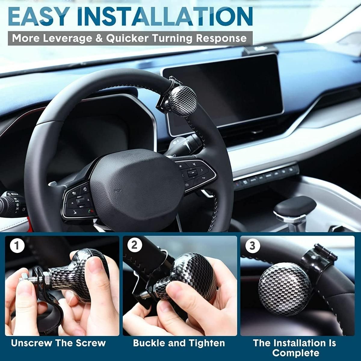 GENERICO - Perilla Giratoria Pomo 360 Universal para Volante