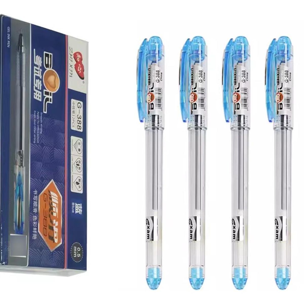 GENERICO - Pack de 12 Lápices Gel Bolígrafos 05mm Azul