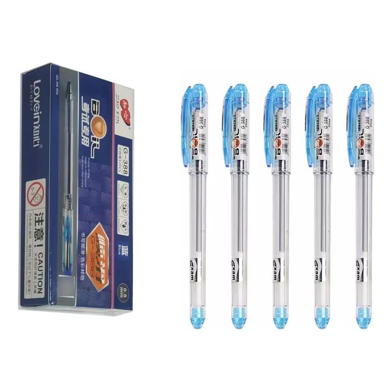GENERICO - Pack de 12 Lápices Gel Bolígrafos 05mm Azul