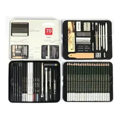 GENERICO - Kit Completo de Dibujo con 70 Accesorios en Metal
