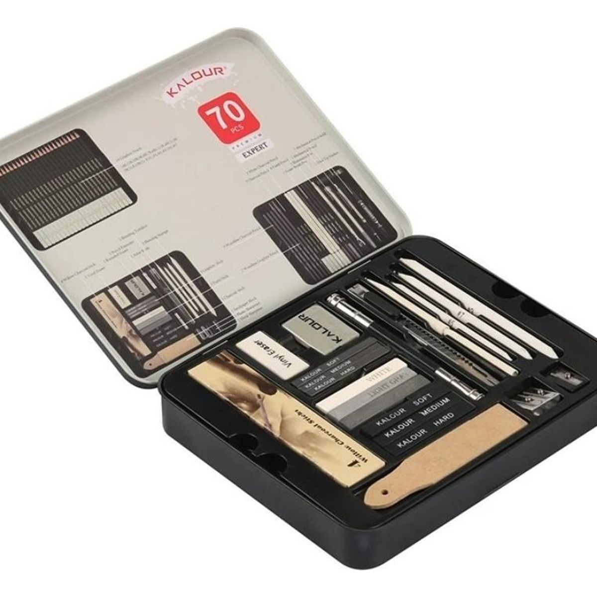 GENERICO - Kit Completo de Dibujo con 70 Accesorios en Metal