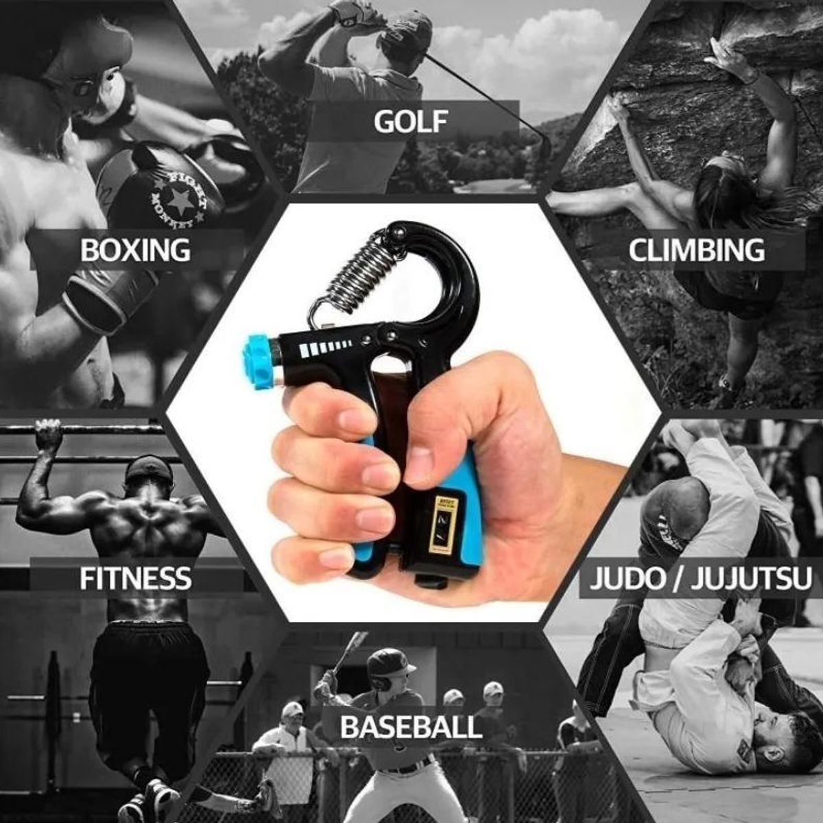 GENERICO - Manija de Agarre Ajustable 5-60kg para Fitness y Fuerza