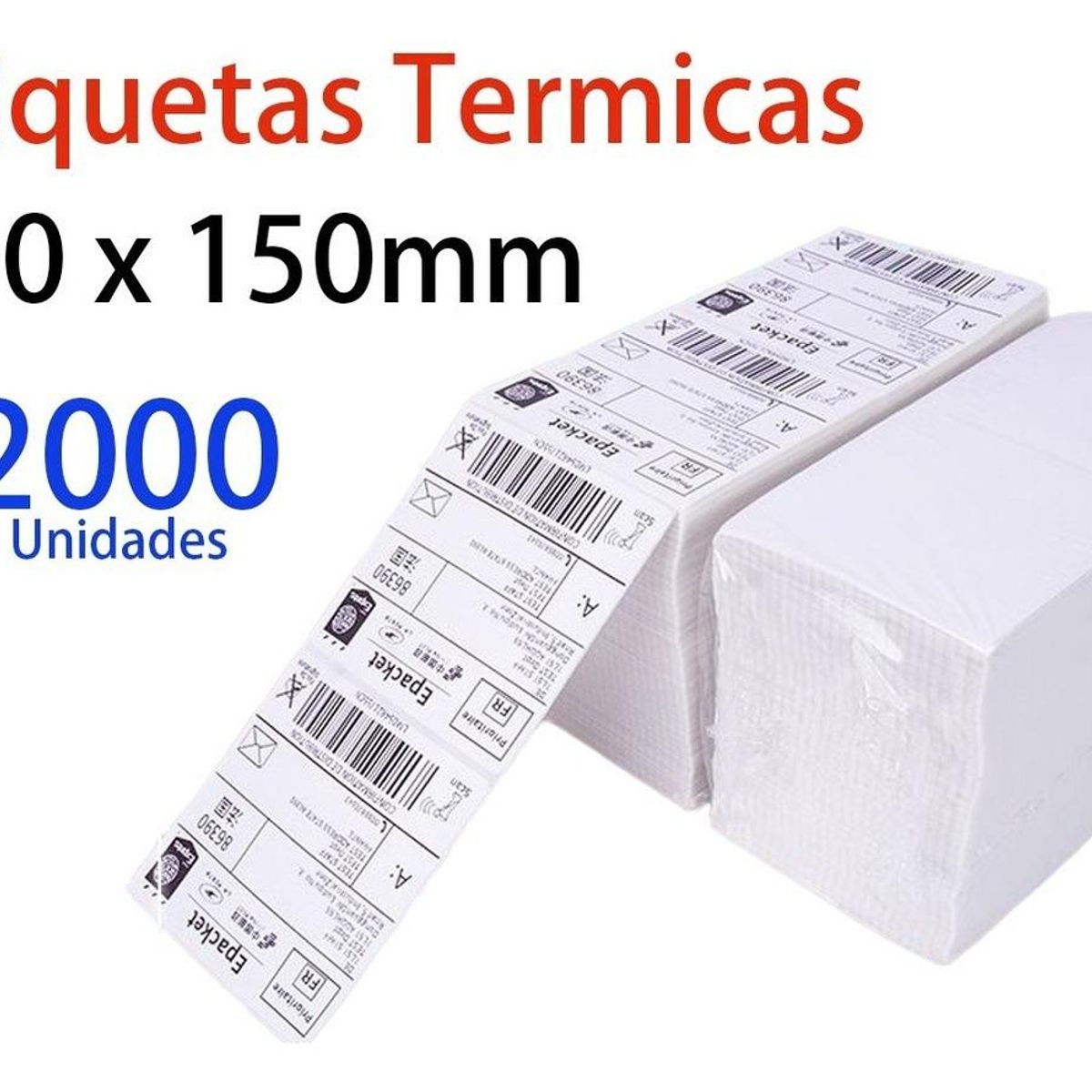 GENERICO - Etiquetas Térmicas Adhesivas 100x150 mm - 2000 Unidades