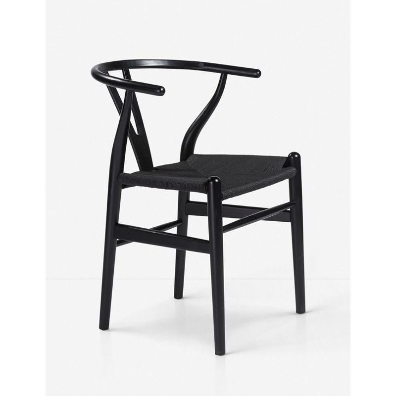 GENERICO - Silla Wish de Madera Negro y Ratan - Negro.