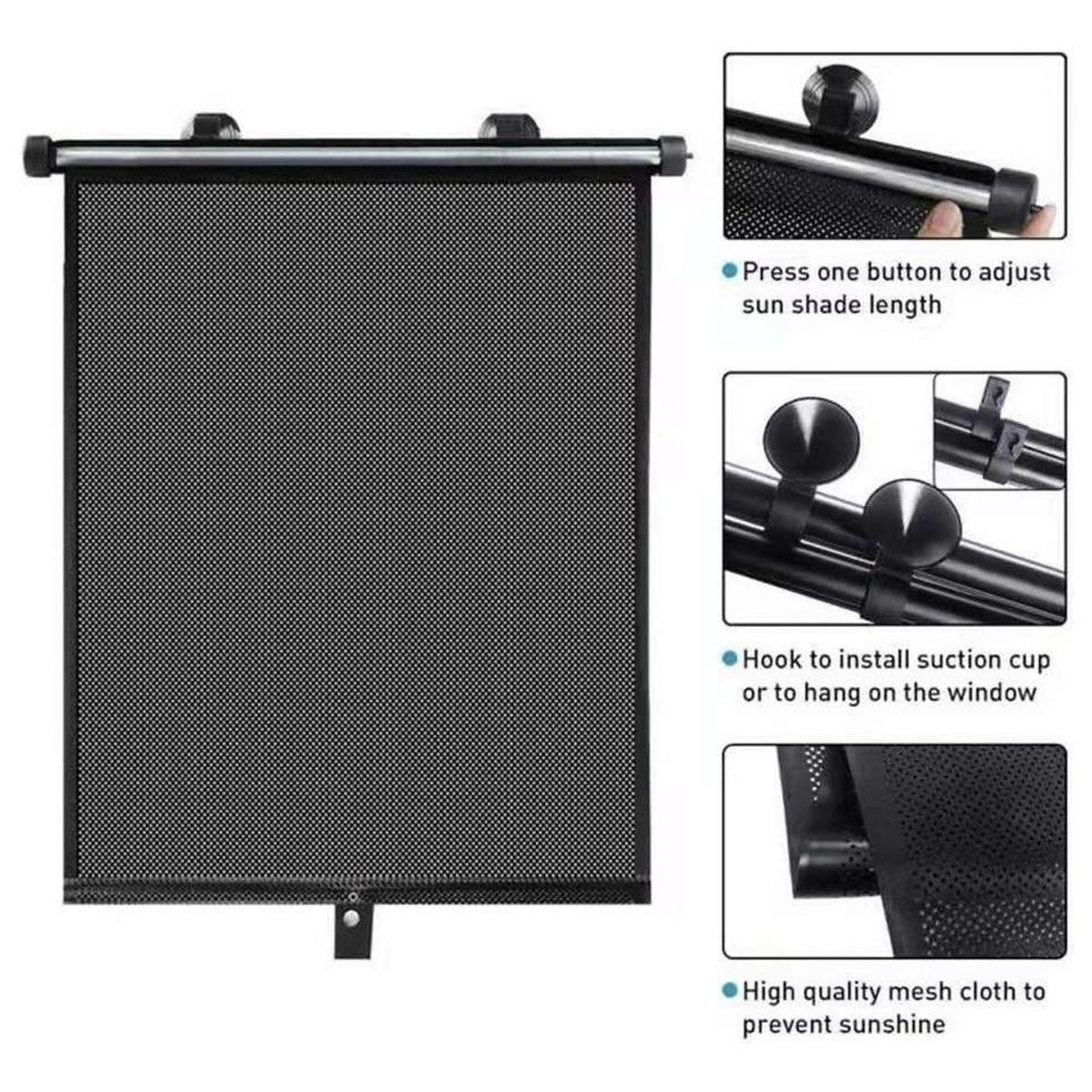 GENERICO - Quitasol Retráctil para Ventana de Auto - Protección Solar