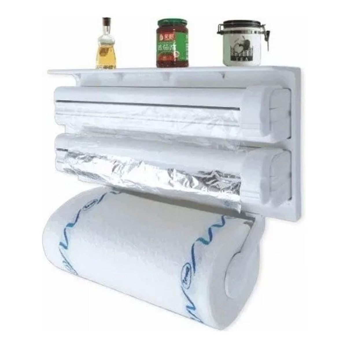 GENERICO - Portarrollo Dispensador Triple para Cocina con Cortante