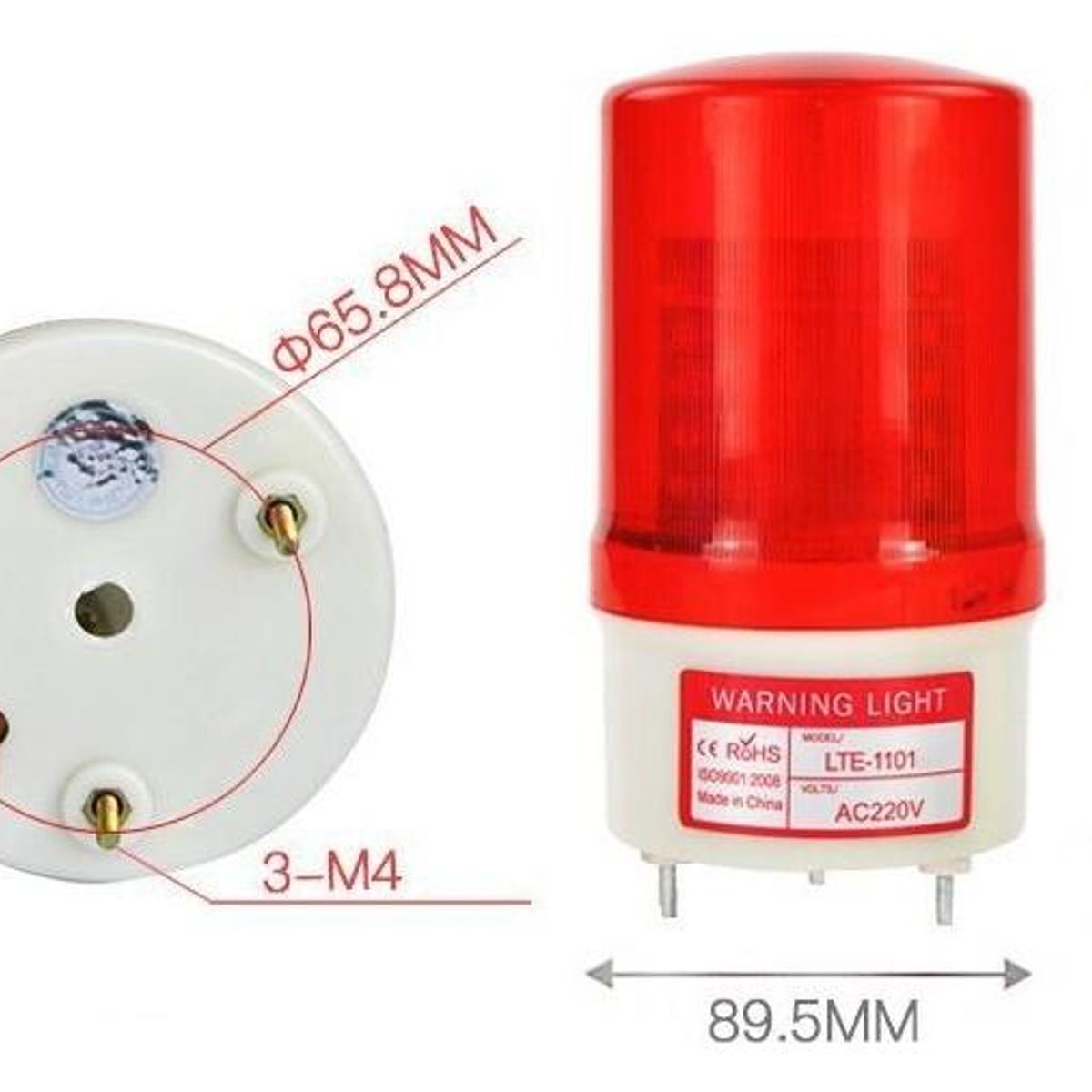 GENERICO - Lámpara LED Baliza Giratoria de Advertencia 220V