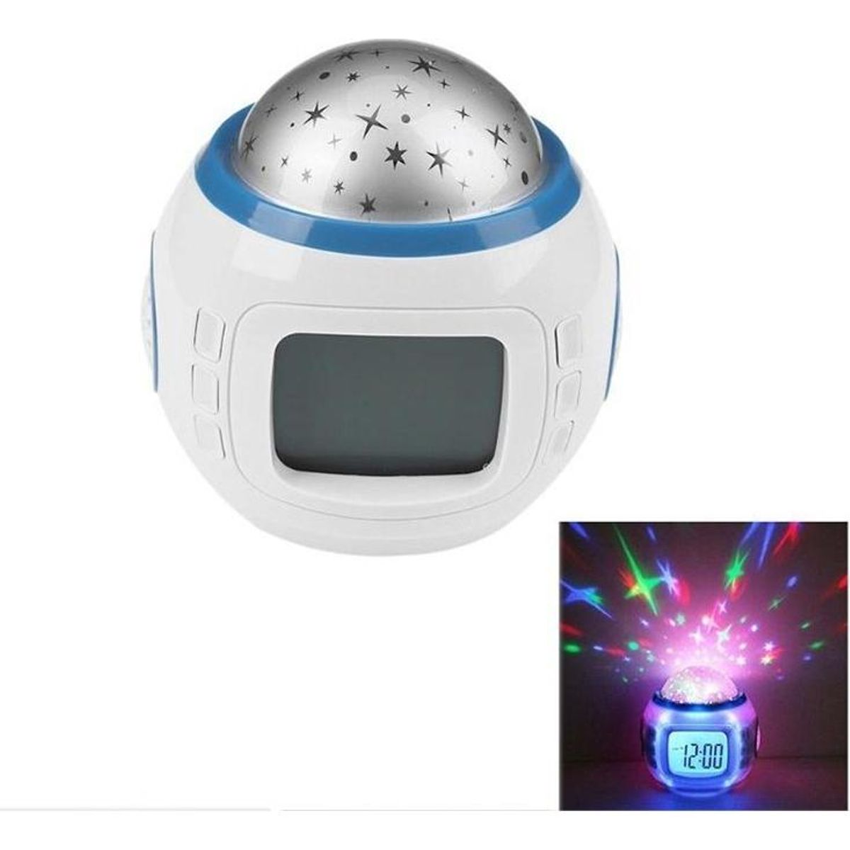 GENERICO - Reloj Despertador Digital con Luz LED y Proyección de Estrellas
