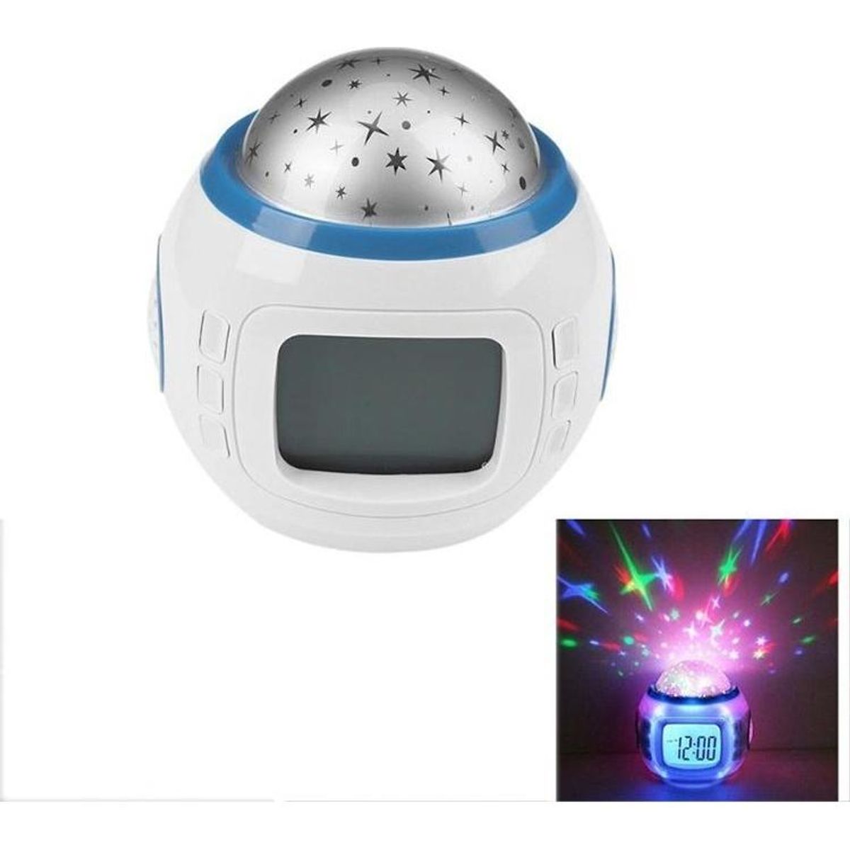 GENERICO - Reloj Despertador Digital con Luz LED y Proyección de Estrellas