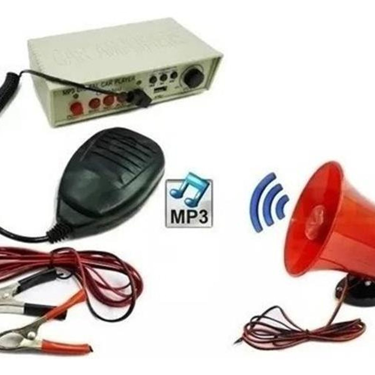 GENERICO - Megáfono MP3 con Grabación y USB 40W Imán Potente