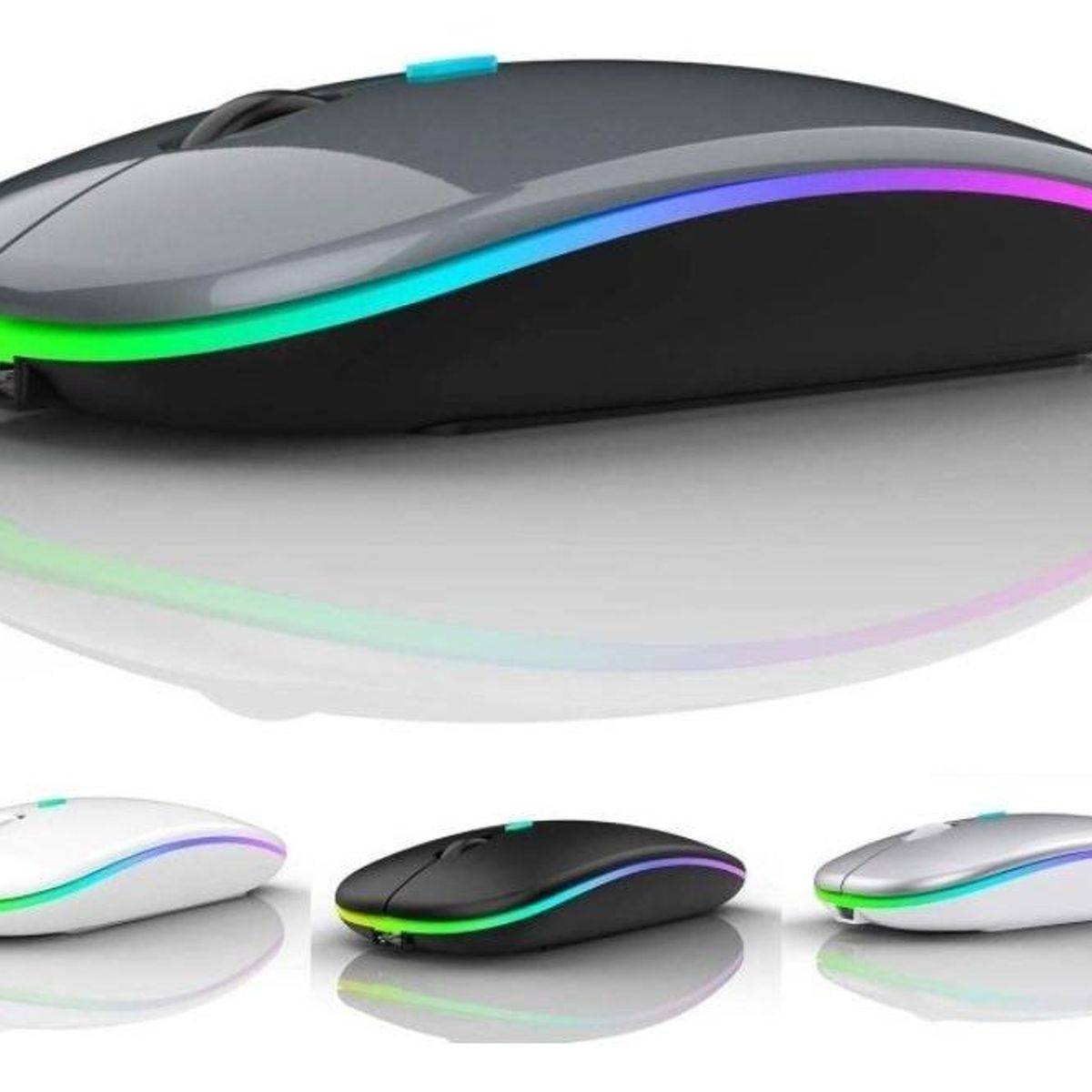 GENERICO - Mouse Inalámbrico RGB 24GHz con Bluetooth y Clic Silencioso