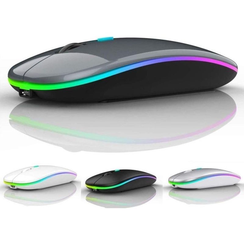 GENERICO - Mouse Inalámbrico RGB 24GHz con Bluetooth y Clic Silencioso