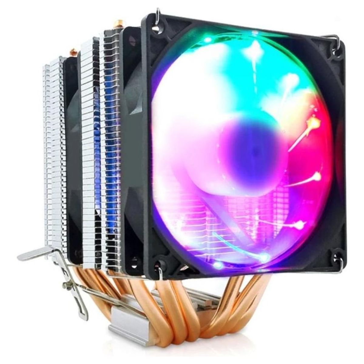 GENERICO - Ventilador Enfriador de CPU RGB con Disipador de Calor