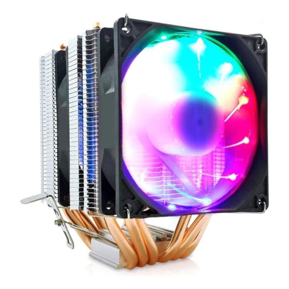 GENERICO - Ventilador Enfriador de CPU RGB con Disipador de Calor