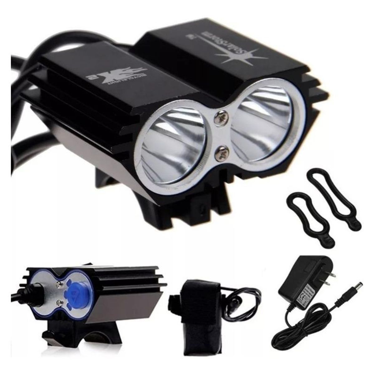 GENERICO - Linterna Frontal Potente para Ciclismo 2400 Lúmenes