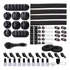 GENERICO - Kit Organizador de Cables de 173 Piezas con Accesorios