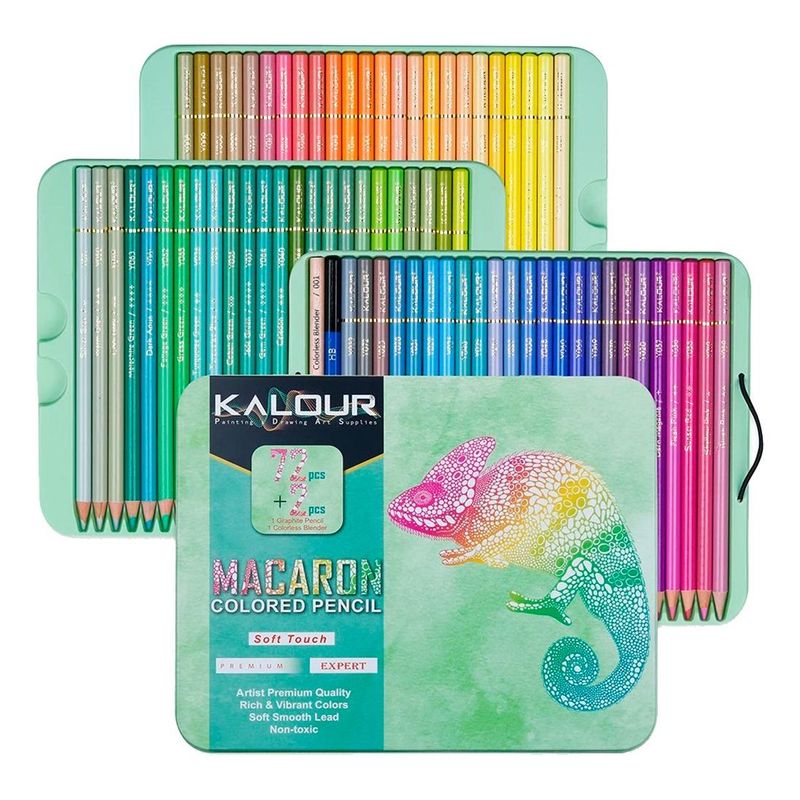 GENERICO - Set de 72 Lápices de Colores Macaron en Caja Metálica