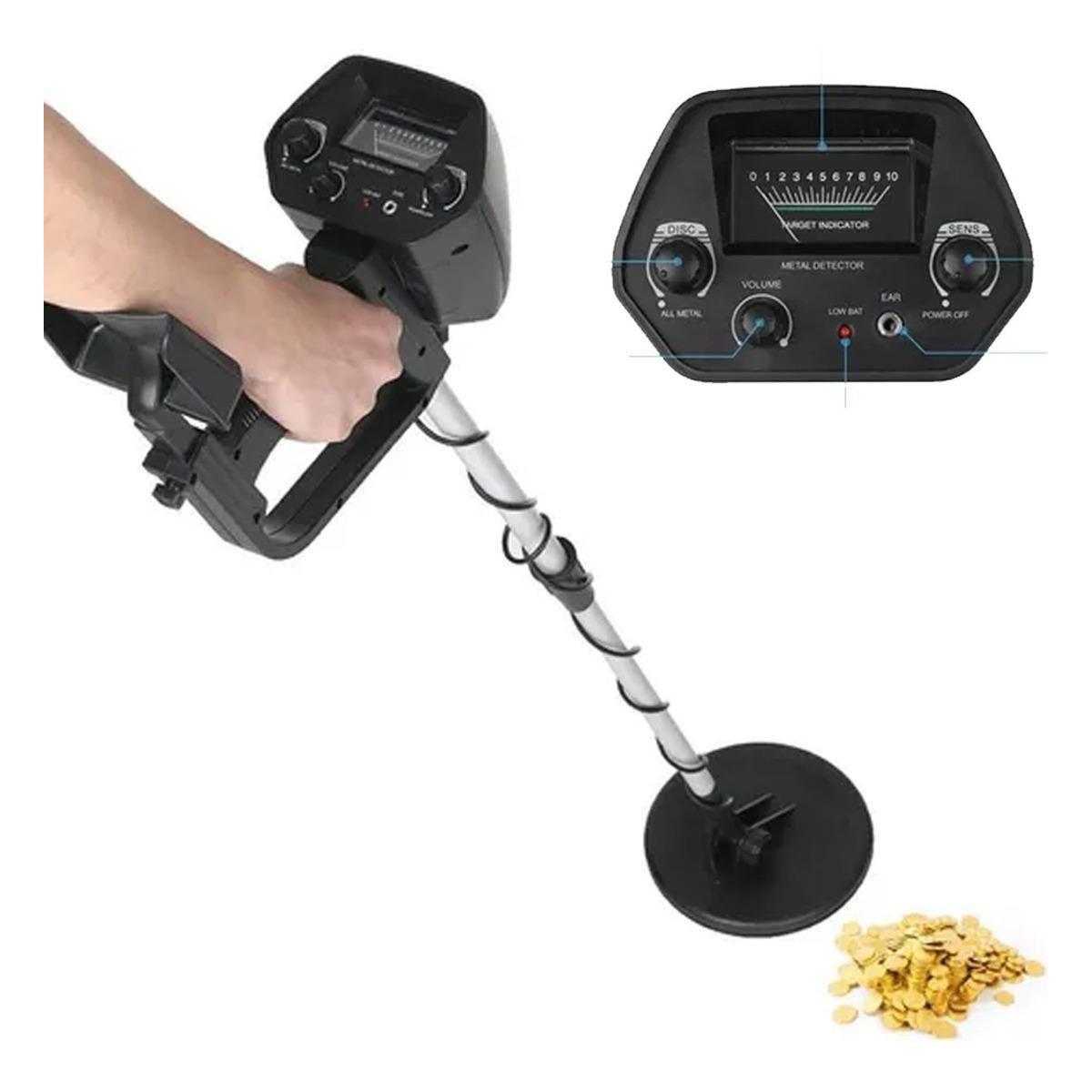 GENERICO - Detector de Metales Subterráneo Sensitivo con Pantalla LCD