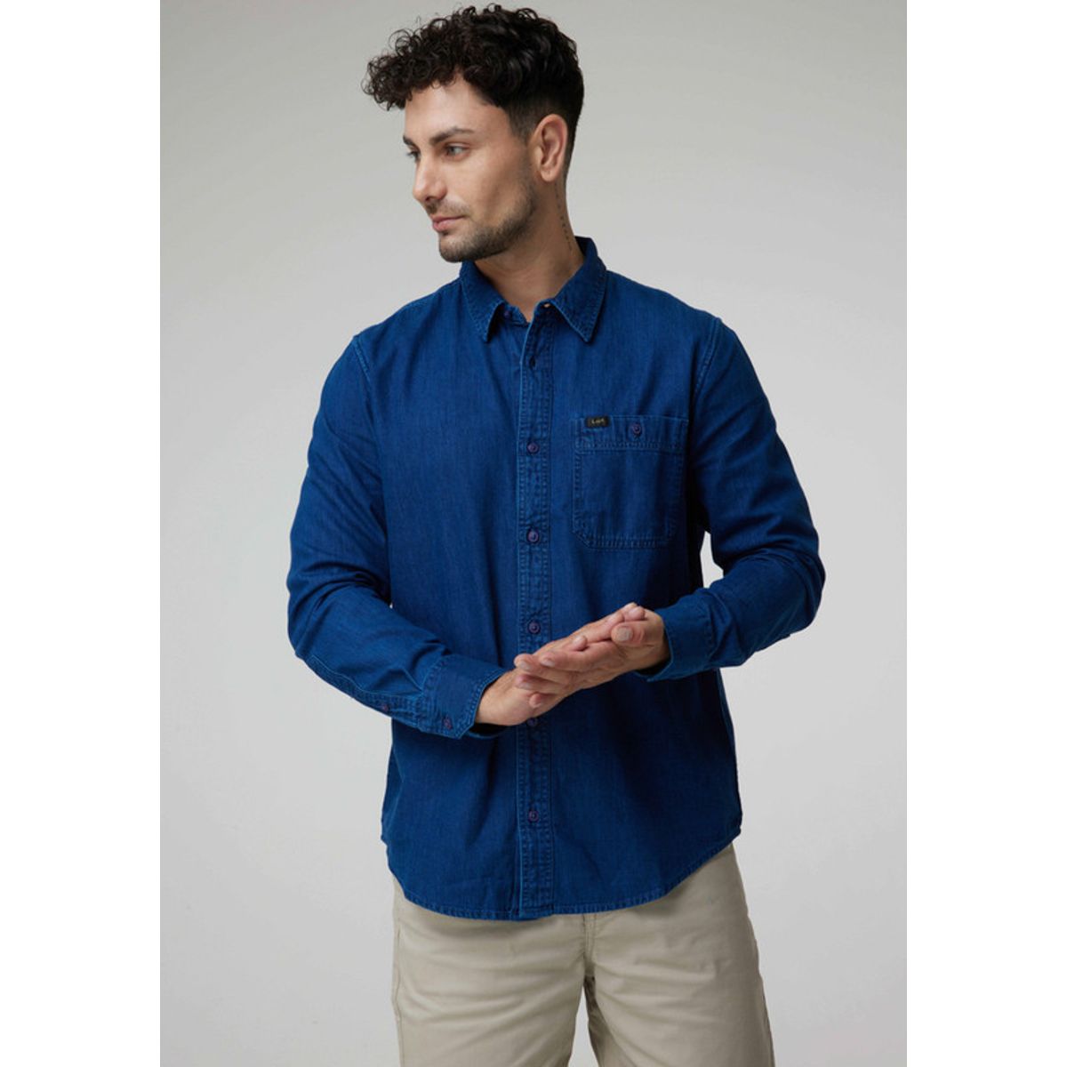 LEE - Camisa Hombre Leesure Shirt Regular Fit Azul