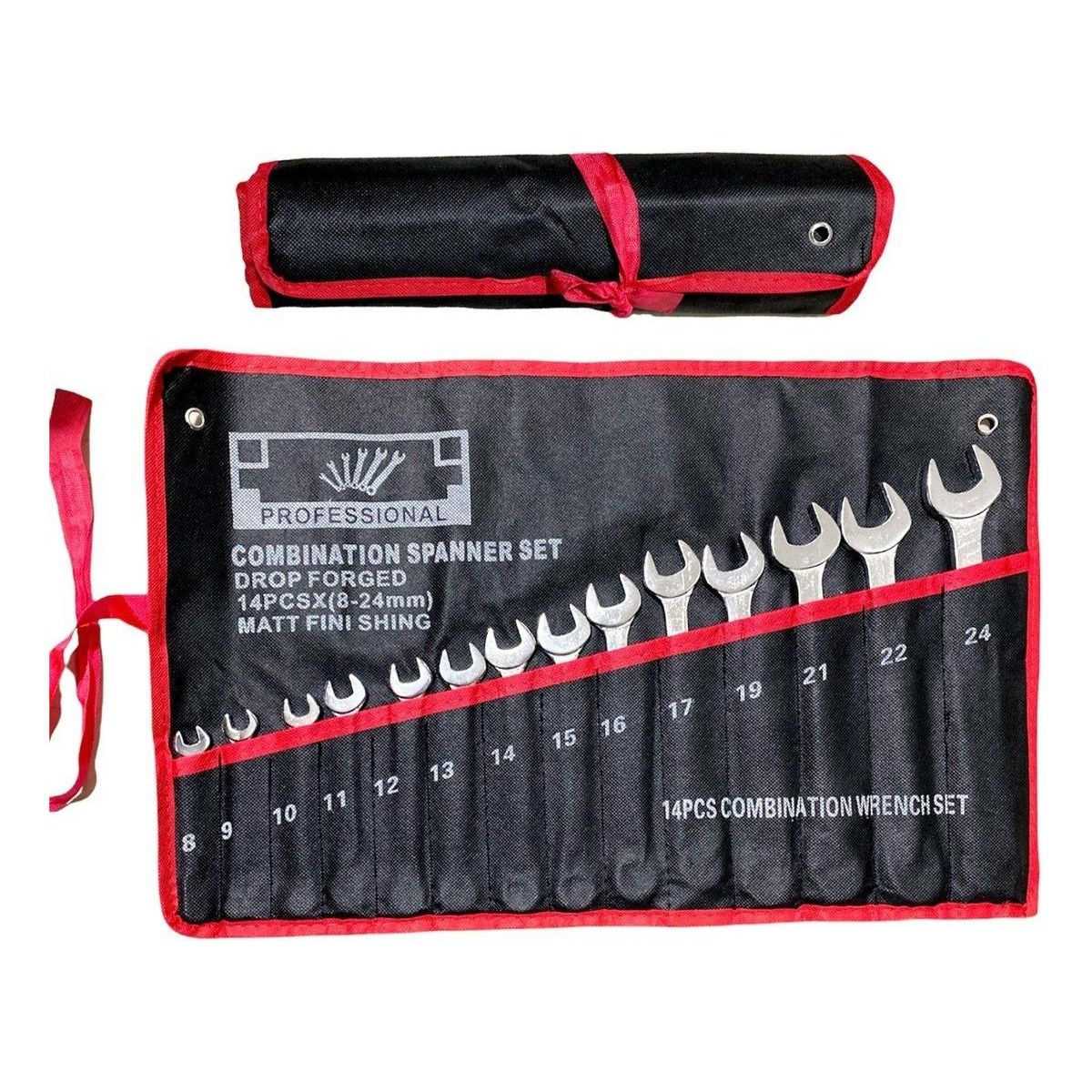 GENERICO - Juego de Llave Combinada Punta Corona 14 Piezas