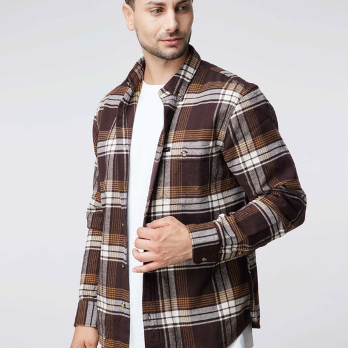 LEE - Camisa Hombre Riveted Shirt Relaxed Fit Café