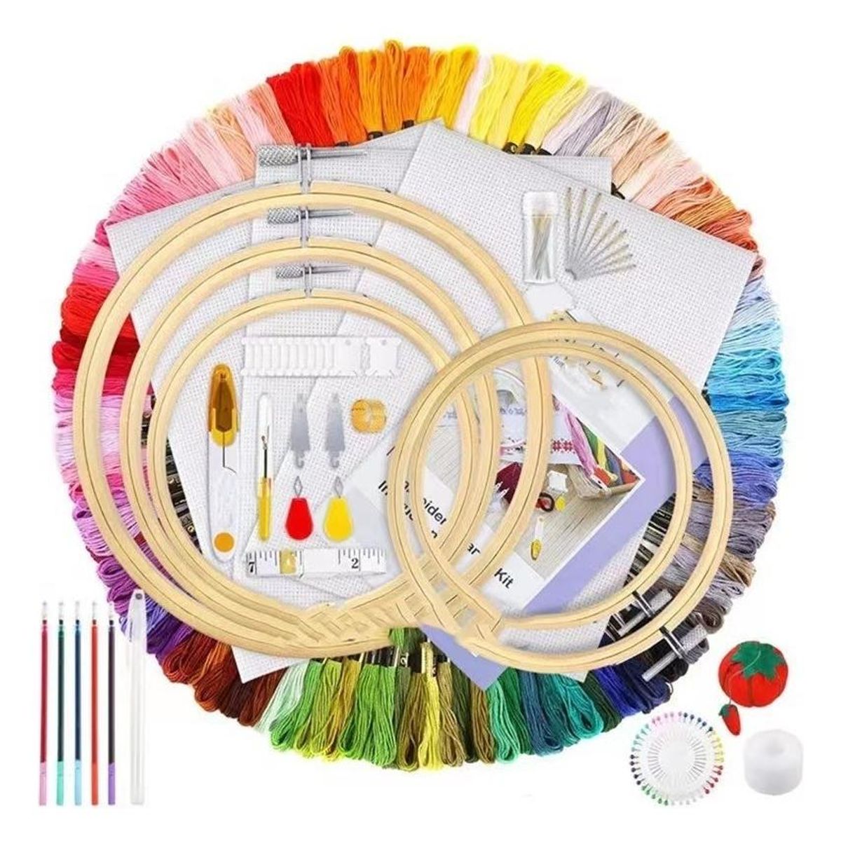 GENERICO - Set de Agujas y Kit de Hilos para Bordado DIY