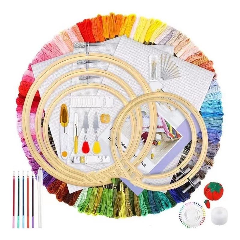GENERICO - Set de Agujas y Kit de Hilos para Bordado DIY